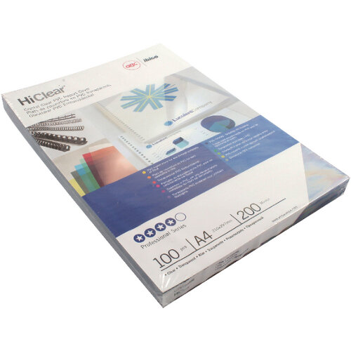 GBC Clear Transparent Report Covers PVC 200 micron A4 Pack 50x2 Hunt