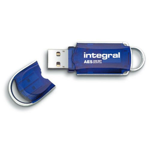 Integral 4Gb Cour Aes Encrypted Usb Memory Stick Blue Hunt Office UK