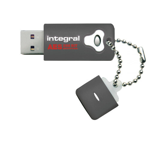 Integral 16GB USB Memory Stick Crypto Encrypted Grey Hunt Office UK