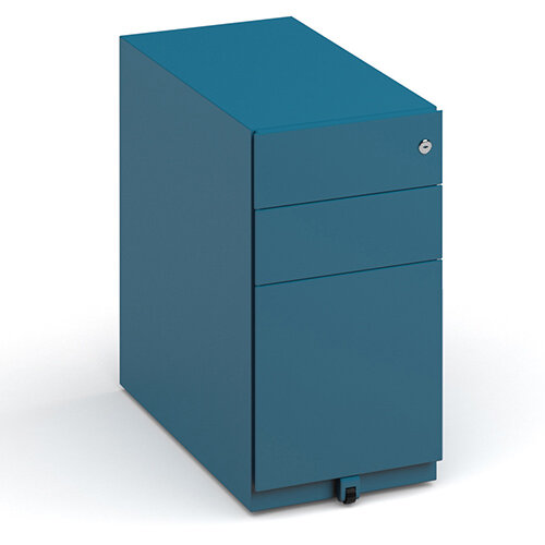 Bisley Slimline Steel Pedestal 300mm Wide - Blue - Hunt Office UK