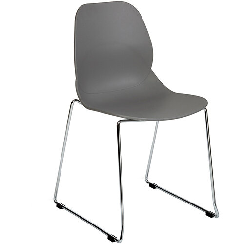 Strut multi-purpose chair with chrome sled frame - grey - Hunt Office UK