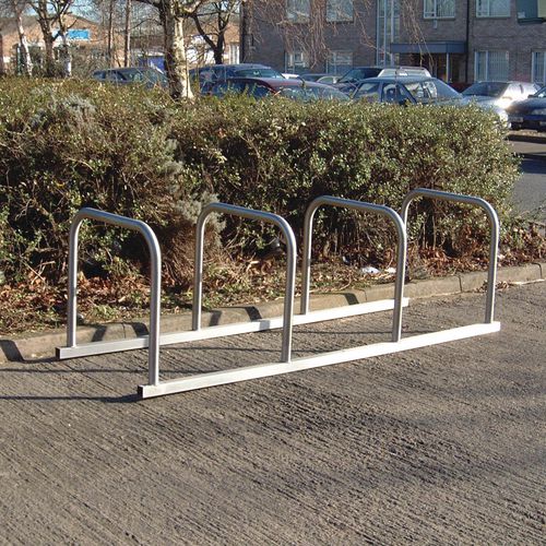 Sheffield Style Toast Rack Flanged Galvanised Steel 8 Bike Capacity ...