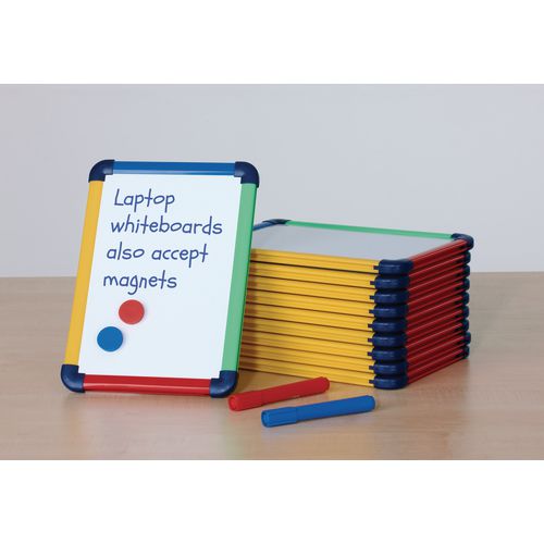 Small Handheld Double Sided Laptop Whiteboard With Colour Frame A4