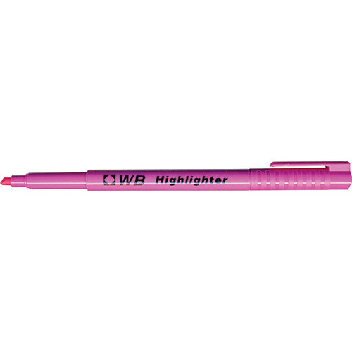 Slimline Highlighter Pens Pink Pack 10 WX93204 Hunt Office UK