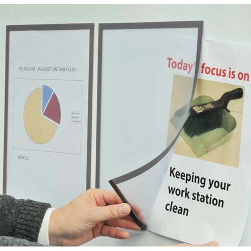 Magiboards Solo Magnetic Sign Holder A4 Grey (Pack 12
