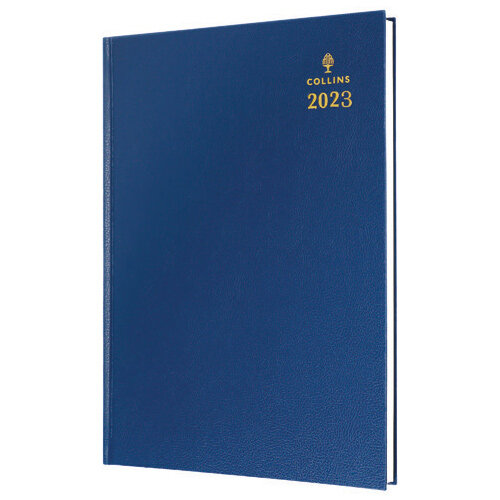 Collins A4 Desk Diary Week to View Blue 2023 40.6023 Hunt Office UK