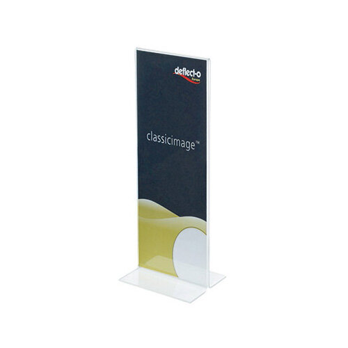 Deflecto Stand Up Sign Holder 1/3xA4/DL Clear Hunt Office UK