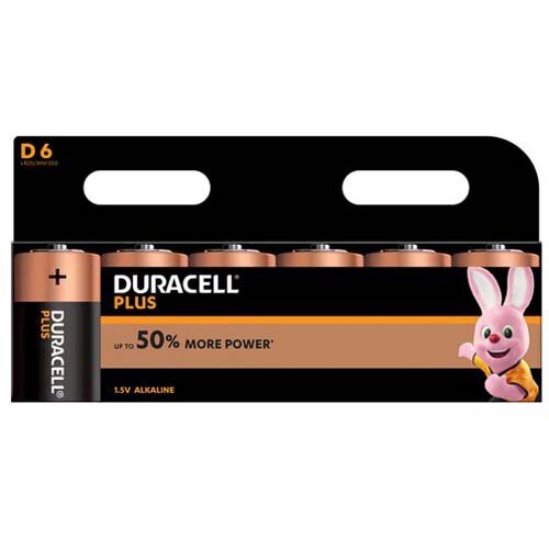 Duracell Plus Power D Alkaline Batteries (Pack 6) MN1300B6PLUS