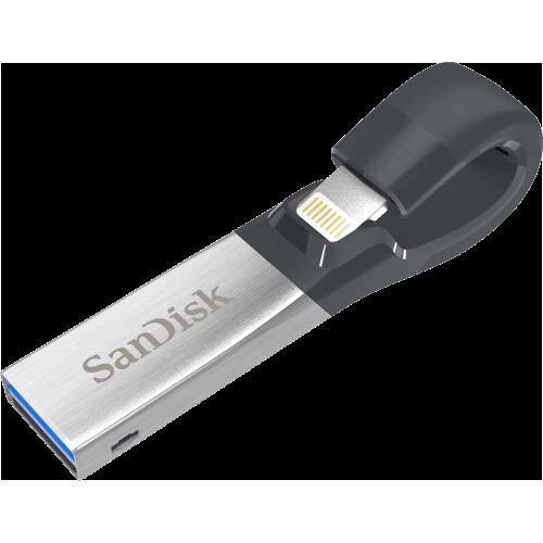 SanDisk iXpand 64GB USB 3.0 Lightning Swivel Flash Drive Go