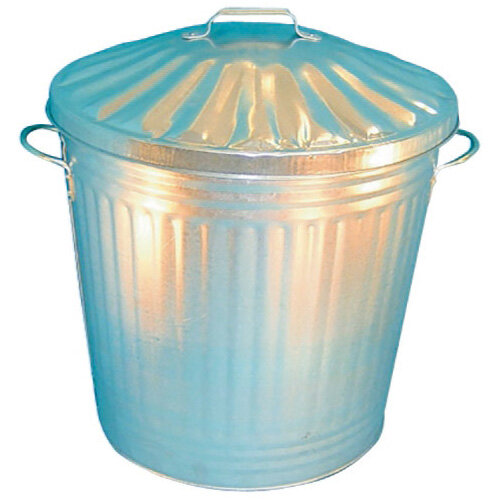 Galvanised Dustbin with Lid 90 Litre 344197 Hunt Office UK