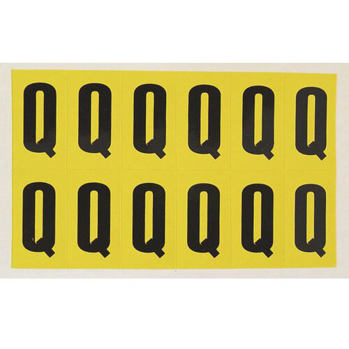 Adhesive Label Bin Sticker Letter Q H90Xw38mm 6 Characters Per Sheet