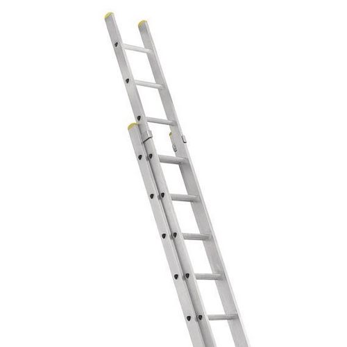 BS EN131 Comfort 90 Rung Three Section Ladder Extended Height 6.84M