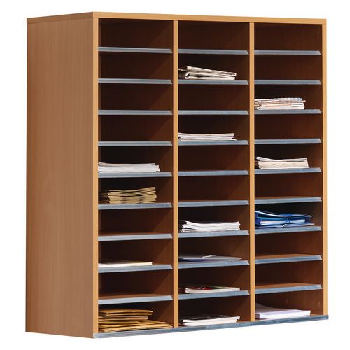 Beech Mail Sorting Furniture Table 30 Compartments Hunt Office UK