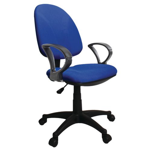 Single Lever Task Operator Office Chair With Arms Blue Hunt Office UK