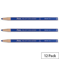 Sharpie China Marker Pencil Blue Peel-off Unwraps to Sharpen Pack 12 Sharpie China Marker Pencil Blue Peel-off Unwraps to Sharpen Pack 12