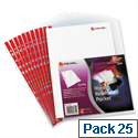 Rexel Nyrex Side Opening Punched Pocket A4 Clear Red Strip Pack 25 Rexel Nyrex Side Opening Punched Pocket A4 Clear Red Strip Pack 25