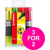 Stabilo Luminator Highlighter Assorted Ref 71/4 Pack of 4 (3 for 2) Jan-Mar 2020 Stabilo Luminator Highlighter Assorted Ref 71/4 Pack of 4 (3 for 2) Jan-Mar 2020
