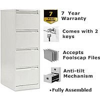 4 Drawer Steel Filing Cabinet Flush Front Chalk White Bisley BS4E 4 Drawer Steel Filing Cabinet Flush Front Chalk White Bisley BS4E