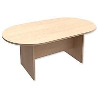 D-End Maple Boardroom Table 1800mm Wide With Panel End Base D-End Maple Boardroom Table 1800mm Wide With Panel End Base
