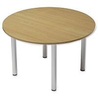 Trexus Boardroom Table Round Post Leg Dia1200xH725mm Oak Trexus Boardroom Table Round Post Leg Dia1200xH725mm Oak