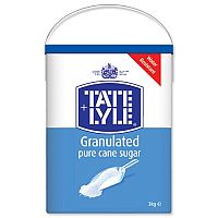 Tate & Lyle Pure Cane Sugar White Granulated Drum with Handle 3kg Ref A03917 Tate & Lyle Pure Cane Sugar White Granulated Drum with Handle 3kg Ref A03917