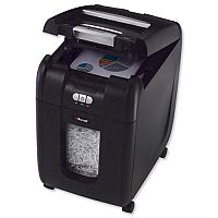 Rexel Auto+ 200X Cross Cut Paper Shredder in Black Security Level 4 - Fast, hands-free operation. Stack up to 220 sheets of paper inside, close the lid and walk away. Also shreds credit cards. Rexel Auto+ 200X Cross Cut Paper Shredder in Black Security Level 4 - Fast, hands-free operation. Stack up to 220 sheets of paper inside, close the lid and walk away. Also shreds credit cards.
