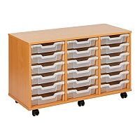Monarch Mobile Unit Complete with 18 Clear Shallow Trays Beech Ref MEQ3W-18 Monarch Mobile Unit Complete with 18 Clear Shallow Trays Beech Ref MEQ3W-18