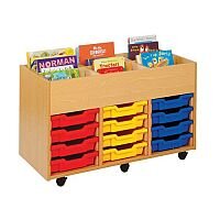 Trexus by Monarch Mobile Artbox Unit With 12 Clear Shallow Trays Beech Ref MEQ4001-6 Clear Trexus by Monarch Mobile Artbox Unit With 12 Clear Shallow Trays Beech Ref MEQ4001-6 Clear