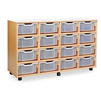 Trexus by Monarch Mobile Unit With 16 Clear Deep Trays Beech Ref MEQ4016-32 Clear Trexus by Monarch Mobile Unit With 16 Clear Deep Trays Beech Ref MEQ4016-32 Clear