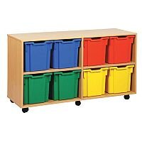 Trexus by Monarch Mobile Unit With 8 Coloured Jumbo Trays Beech Ref MEQ1021-8 Coloured Trexus by Monarch Mobile Unit With 8 Coloured Jumbo Trays Beech Ref MEQ1021-8 Coloured
