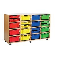 Trexus by Monarch Mobile Unit With 16 Coloured Deep Trays Beech Ref MEQ4016-32 Coloured Trexus by Monarch Mobile Unit With 16 Coloured Deep Trays Beech Ref MEQ4016-32 Coloured