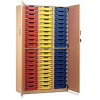Trexus by Monarch Tray Cupboard With Doors With 60 Coloured Shallow Trays Beech Ref MEQ60C-60 Coloured Trexus by Monarch Tray Cupboard With Doors With 60 Coloured Shallow Trays Beech Ref MEQ60C-60 Coloured