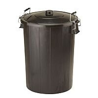 Refuse Bin With Lid and Metal Clip Handles 80 Litre Dustbin Black - Strong and durable with side handles - dimension 480x710mm Ref GN346 Refuse Bin With Lid and Metal Clip Handles 80 Litre Dustbin Black - Strong and durable with side handles - dimension 480x710mm Ref GN346