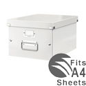 Leitz WOW Click and Store Medium Storage Box For A4 White Ref 60440001 Leitz WOW Click and Store Medium Storage Box For A4 White Ref 60440001