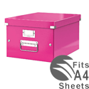 Leitz WOW Click and Store Medium Storage Box For A4 Pink Ref 60440023 Leitz WOW Click and Store Medium Storage Box For A4 Pink Ref 60440023