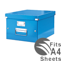 Leitz WOW Click and Store Medium Storage Box For A4 Blue Ref 60440036 Leitz WOW Click and Store Medium Storage Box For A4 Blue Ref 60440036