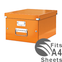 Leitz WOW Click and Store Medium Storage Box For A4 Orange Ref 60440044 Leitz WOW Click and Store Medium Storage Box For A4 Orange Ref 60440044