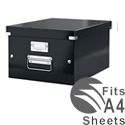 Leitz Click and Store Collapsible Archive Box Medium For A4 Black Ref 60440095 Leitz Click and Store Collapsible Archive Box Medium For A4 Black Ref 60440095