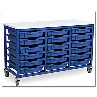 Trexus by Monarch Mobile Unit With 18 Coloured Shallow Trays Metal Frame Blue Coloured Trexus by Monarch Mobile Unit With 18 Coloured Shallow Trays Metal Frame Blue Coloured