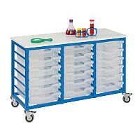 Trexus by Monarch Mobile Unit With 18 Clear Shallow Trays Metal Frame Blue Ref EF8801C-18 Clear Trexus by Monarch Mobile Unit With 18 Clear Shallow Trays Metal Frame Blue Ref EF8801C-18 Clear