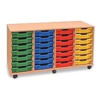 Mobile Unit Complete with 28 Coloured Shallow Trays Beech Ref MEQ28W-28 Coloured Mobile Unit Complete with 28 Coloured Shallow Trays Beech Ref MEQ28W-28 Coloured
