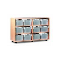 Trexus by Monarch Mobile Unit Complete with 12 Clear Extra Deep Trays Beech Ref MEQ3112-12 Clear Trexus by Monarch Mobile Unit Complete with 12 Clear Extra Deep Trays Beech Ref MEQ3112-12 Clear