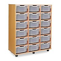 Trexus by Monarch Mobile Unit With 18 Clear Deep Trays Beech Ref MEQ4018-36 Clear Trexus by Monarch Mobile Unit With 18 Clear Deep Trays Beech Ref MEQ4018-36 Clear