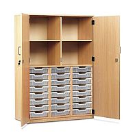 Trexus by Monarch Mobile Unit with Full Doors With 24 Clear Shallow Trays Beech Ref MEQ24C-24 Clear Trexus by Monarch Mobile Unit with Full Doors With 24 Clear Shallow Trays Beech Ref MEQ24C-24 Clear