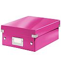 Leitz WOW Click and Store Organiser Box Medium Pink Ref 60580023 Leitz WOW Click and Store Organiser Box Medium Pink Ref 60580023