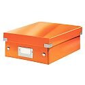Leitz WOW Click and Store Organiser Box Medium Orange Ref 60580044 Leitz WOW Click and Store Organiser Box Medium Orange Ref 60580044