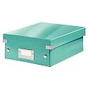 Leitz WOW Click and Store Organiser Box Medium Ice Blue Ref 60580051 Leitz WOW Click and Store Organiser Box Medium Ice Blue Ref 60580051