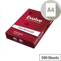A4 Evolve Everyday Paper Recycled Ream-Wrapped 80gsm White 500 Sheets A4 Evolve Everyday Paper Recycled Ream-Wrapped 80gsm White 500 Sheets