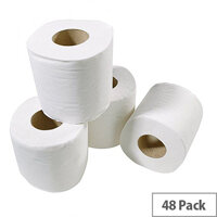 White Box Toilet Tissue 2 Ply Paper Toilet Paper Rolls White Pack of 48 White Box Toilet Tissue 2 Ply Paper Toilet Paper Rolls White Pack of 48