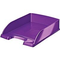 Leitz WOW Bright Letter Tray Stackable Glossy Purple Leitz WOW Bright Letter Tray Stackable Glossy Purple